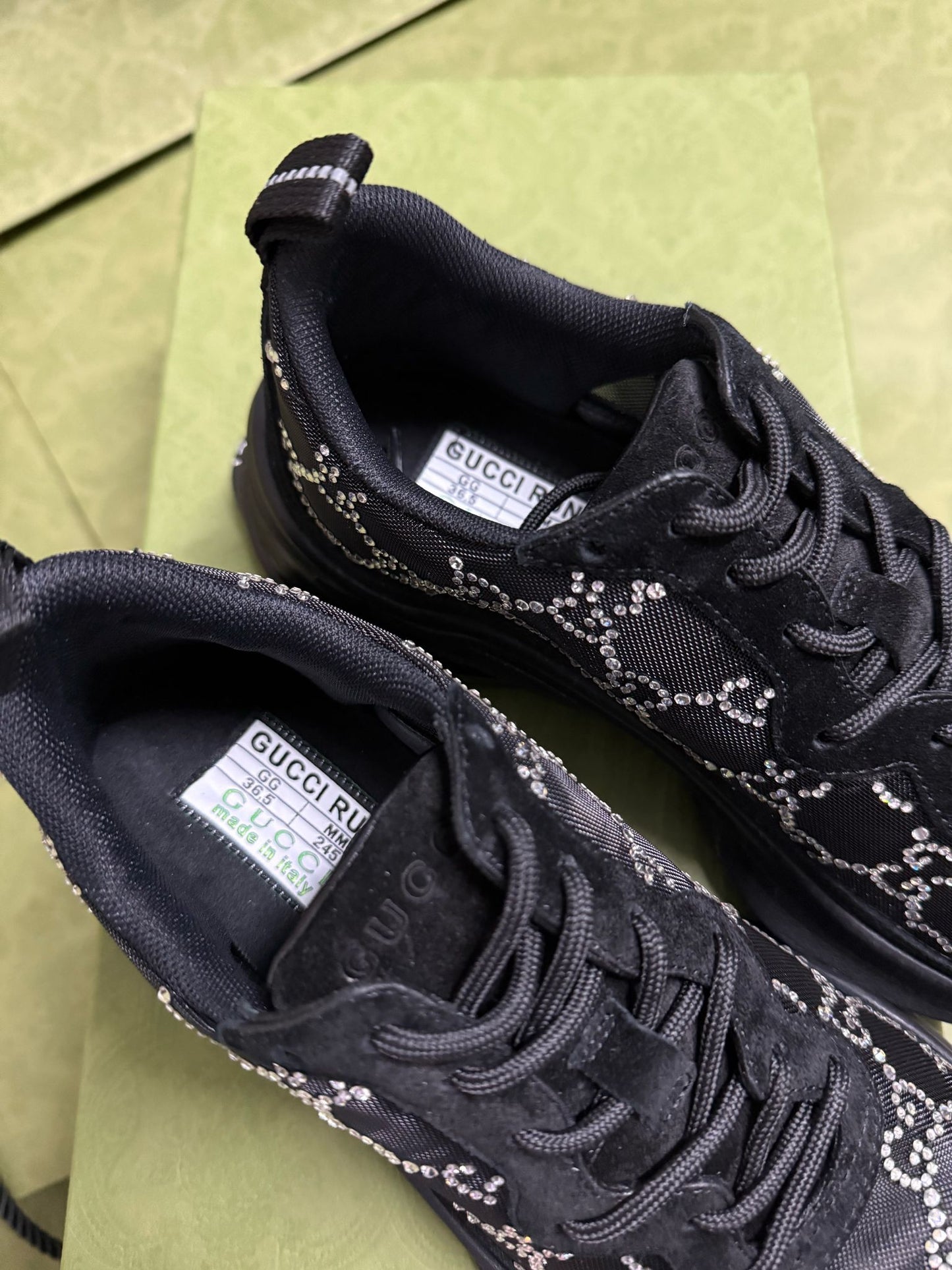 Women Gucci Run Crystal Sneaker