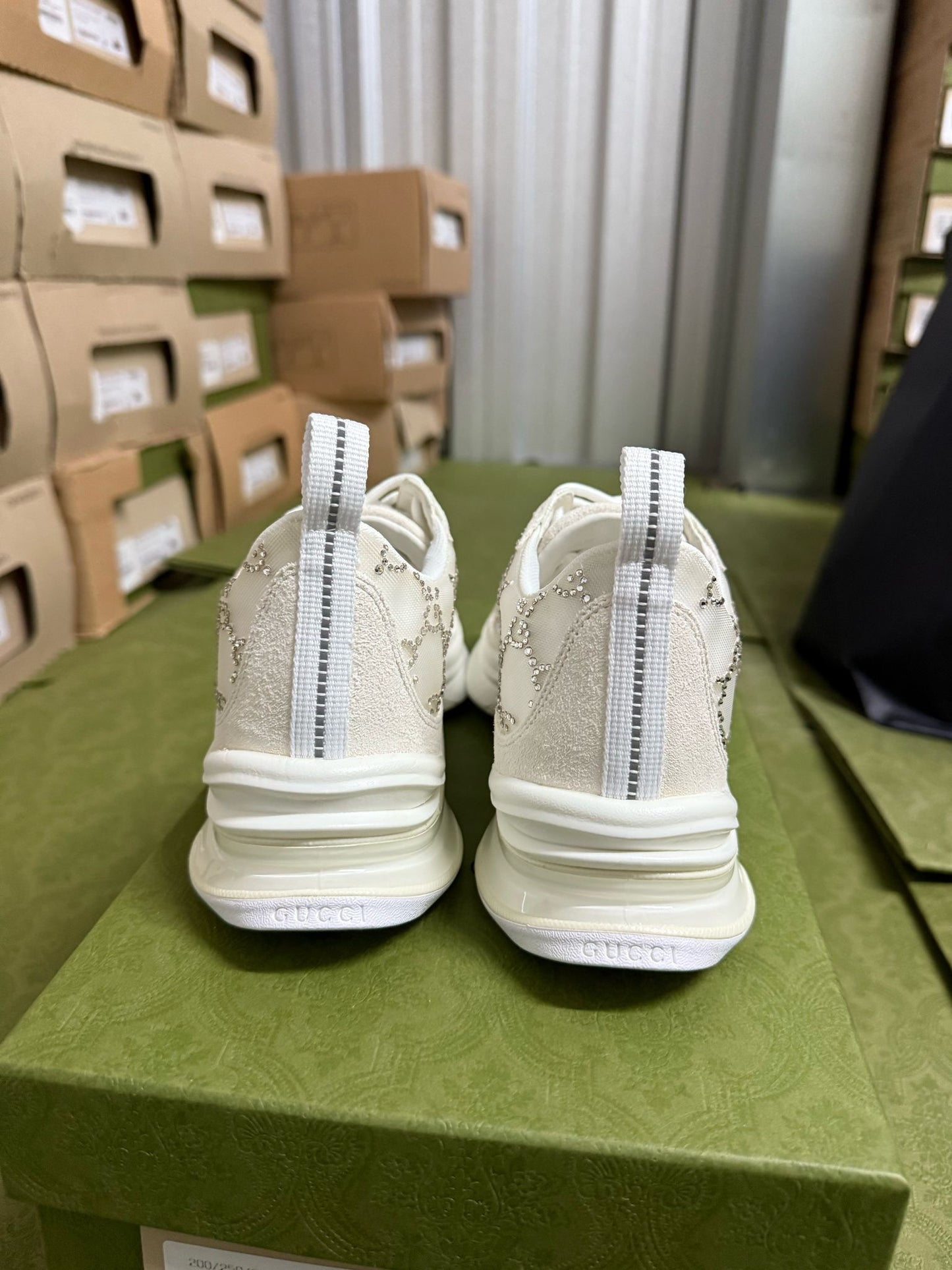 Women Gucci Run Crystal Sneaker