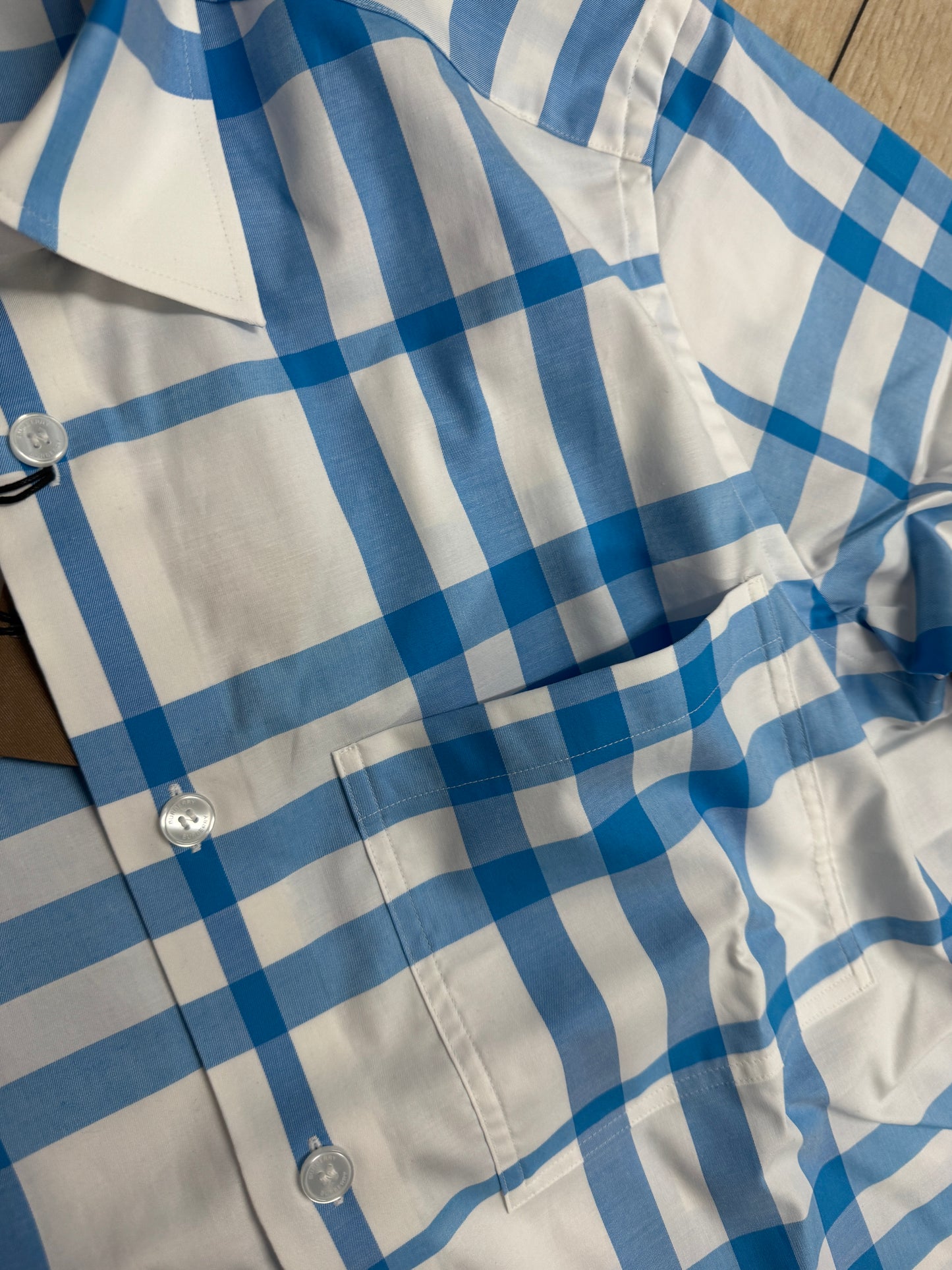 Burberry Sky Blue Claverdon Shirt (BIG CHECK)