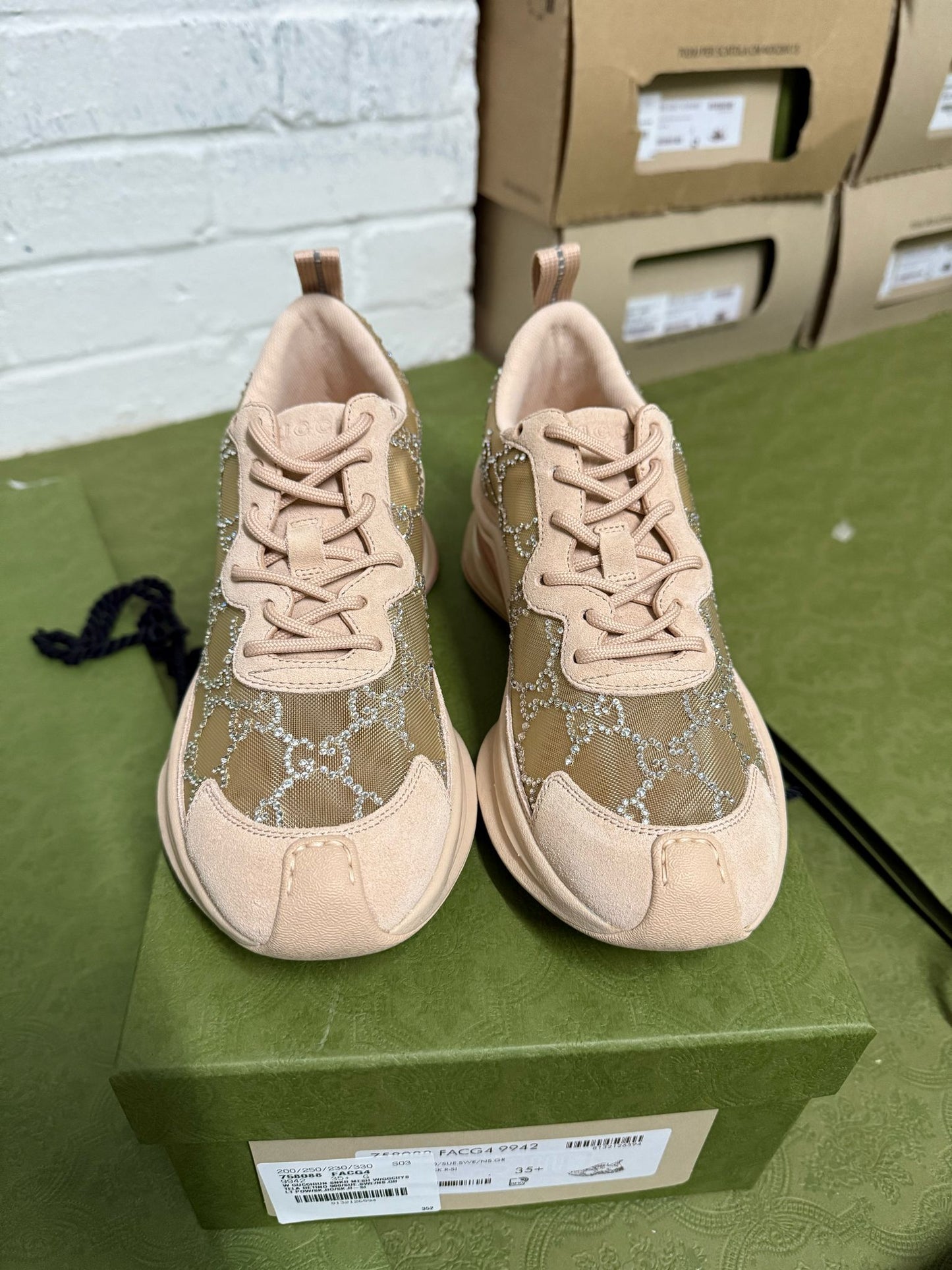 Women Gucci Run Crystal Sneaker