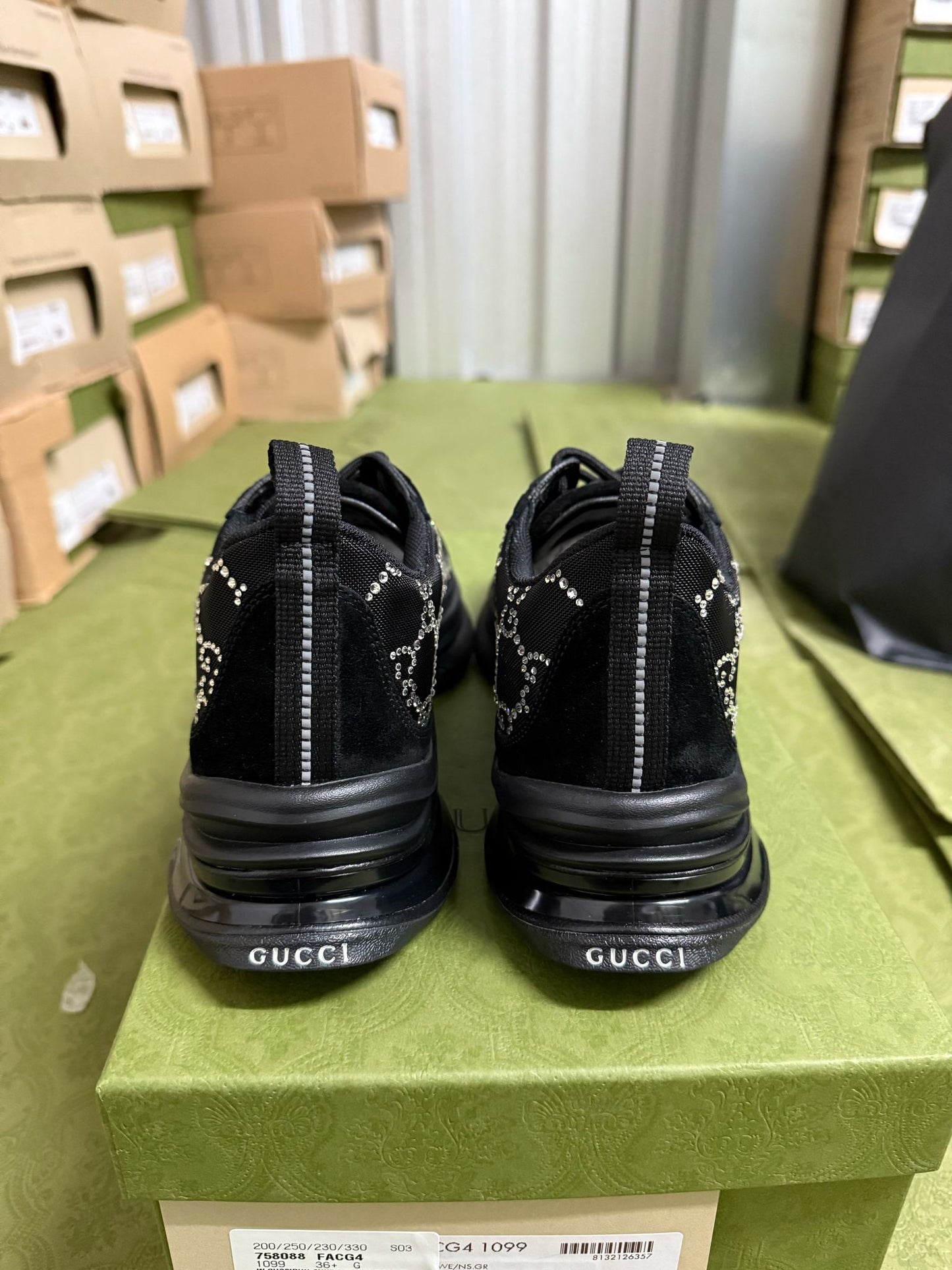 Women Gucci Run Crystal Sneaker