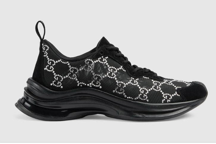 Women Gucci Run Crystal Sneaker
