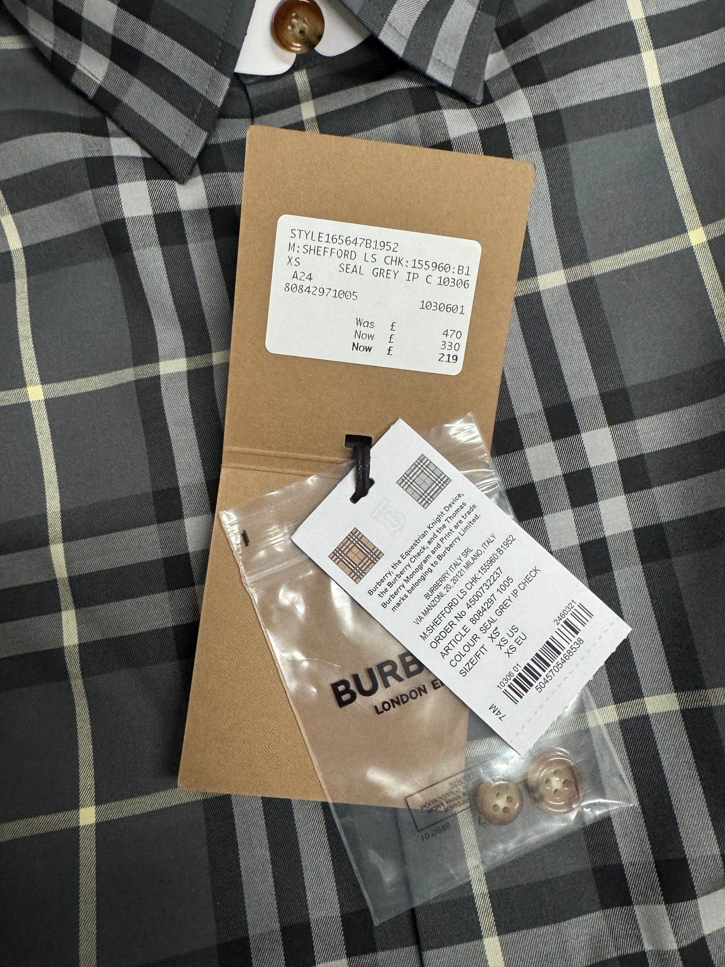 Burberry Clavwedon Seal Grey Ip Check