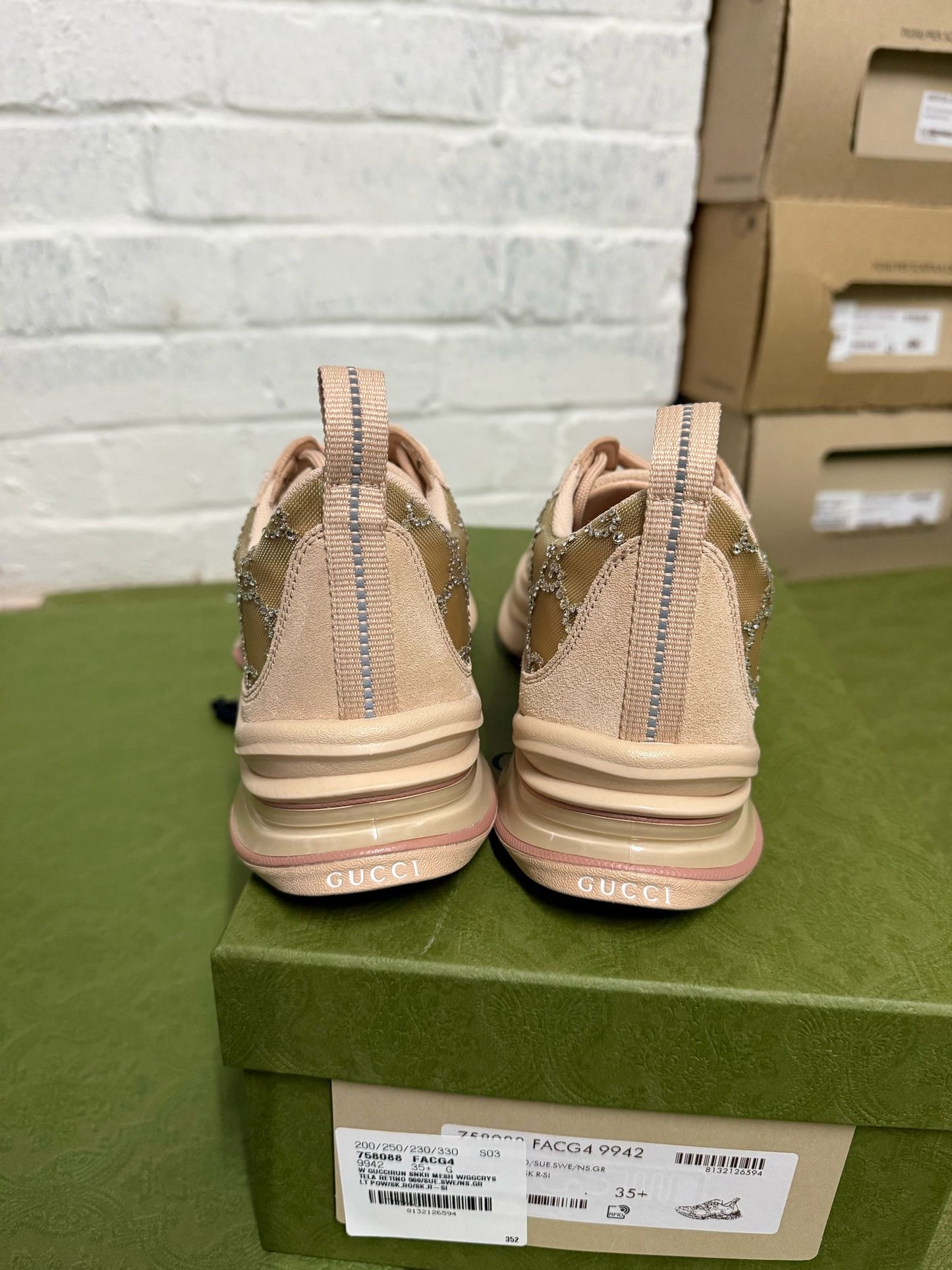 Women Gucci Run Crystal Sneaker