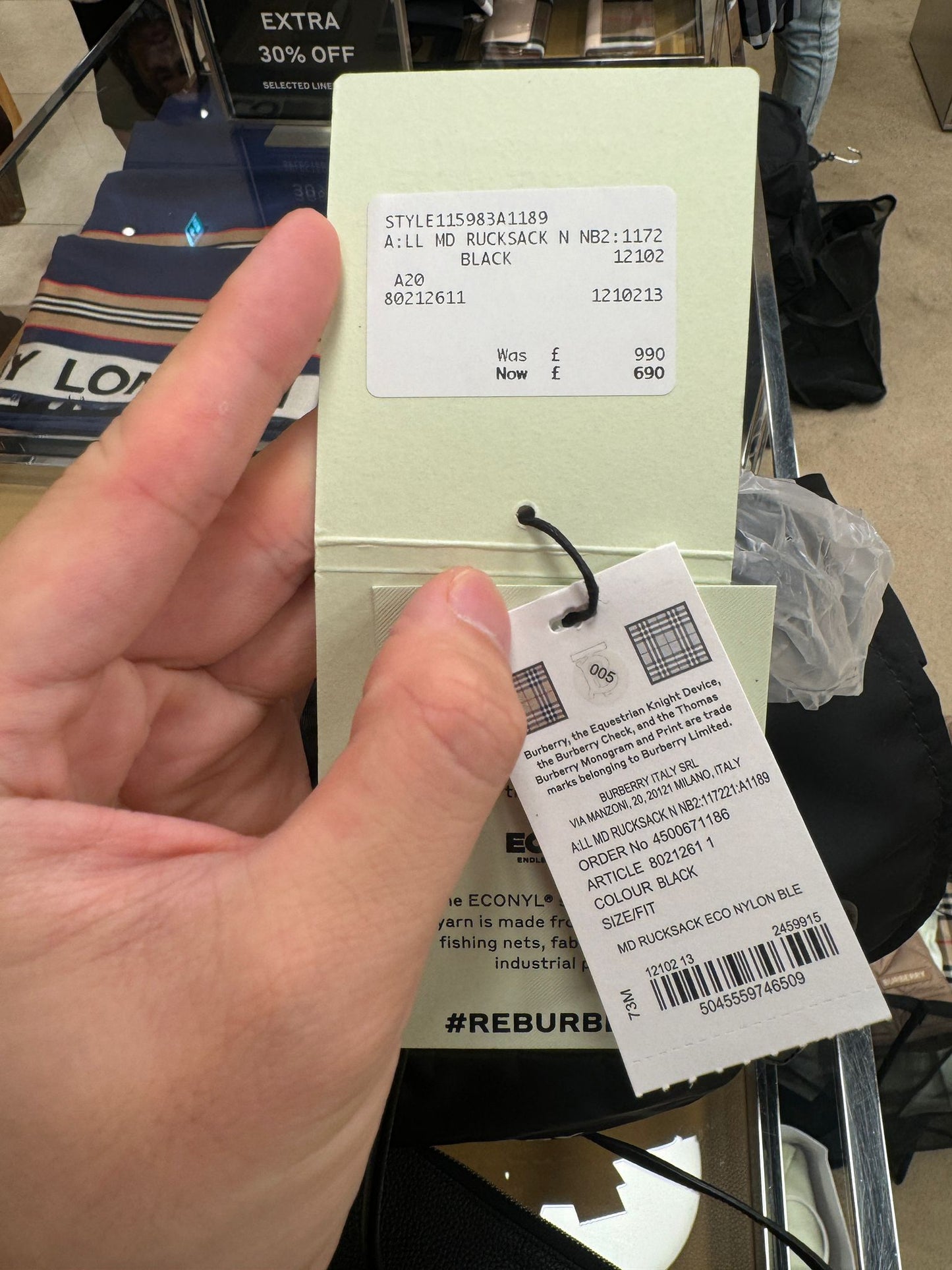 Burberry Nylon Rucksack Black