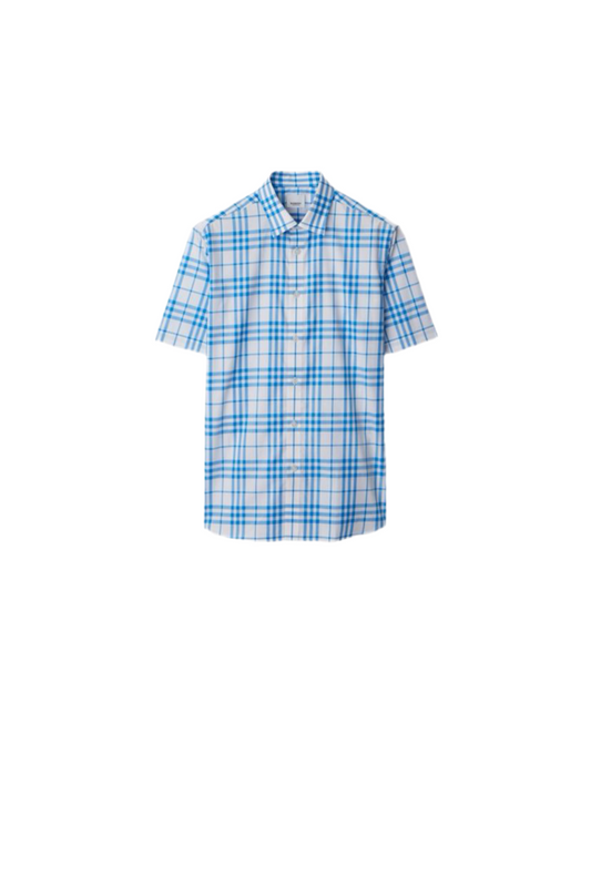Burberry Sky Blue Claverdon Shirt (Small Check)