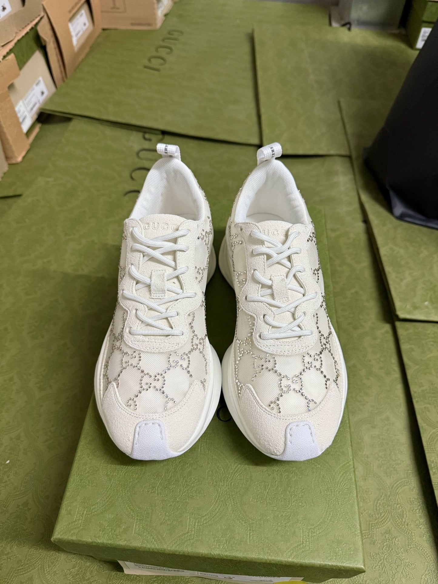 Women Gucci Run Crystal Sneaker