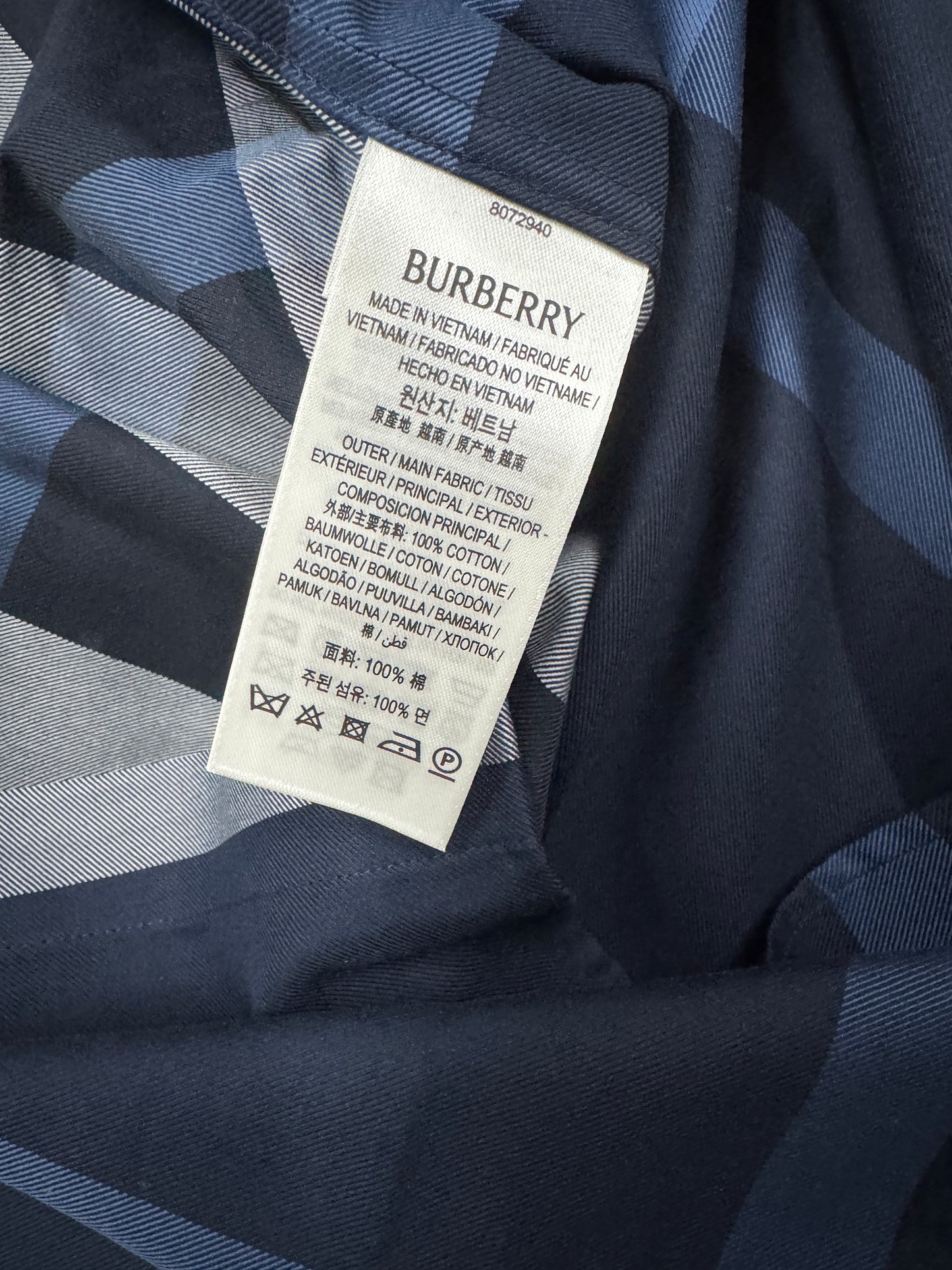 Burberry Somerville Check Shirt In Navy