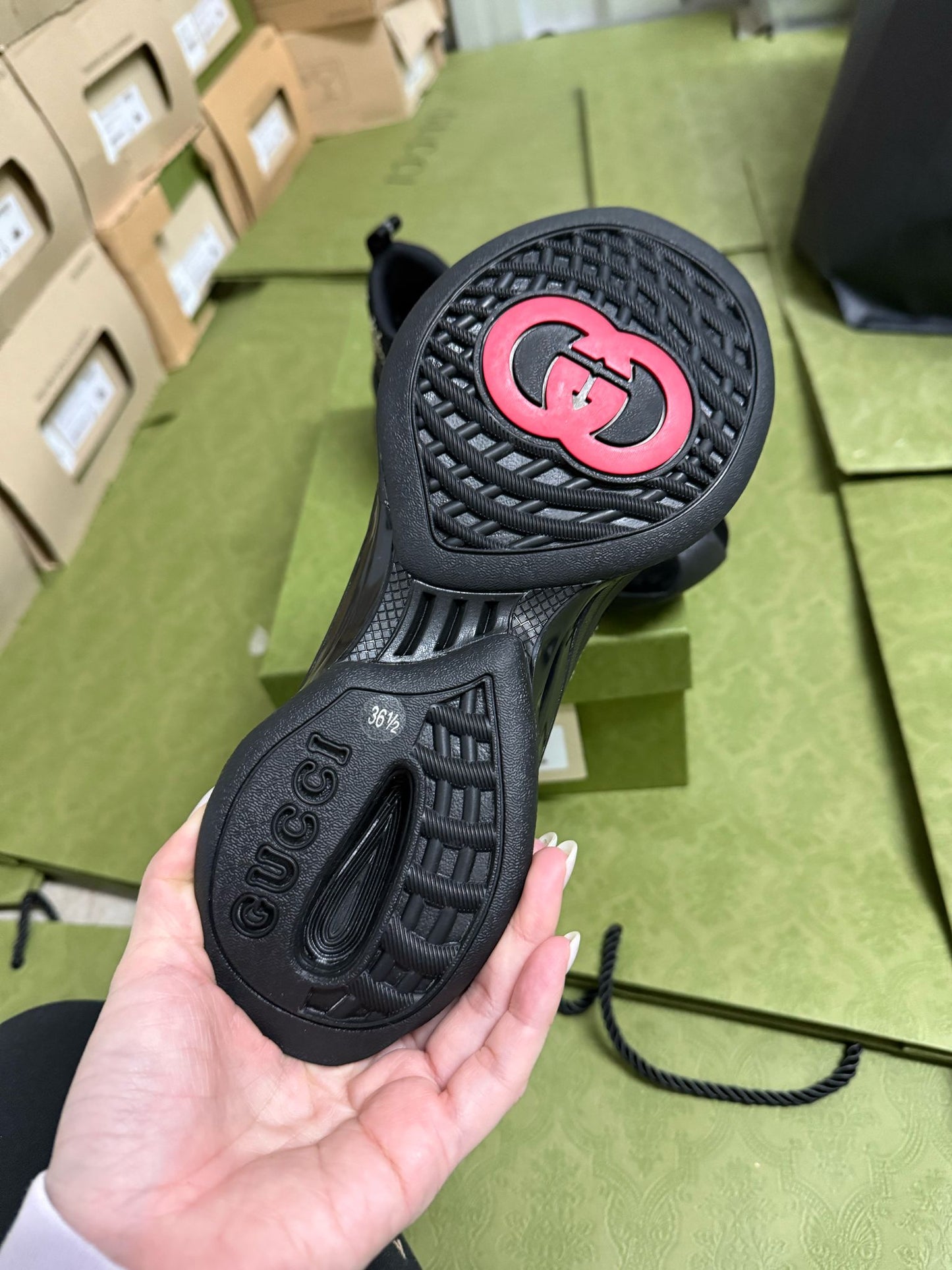 Women Gucci Run Crystal Sneaker